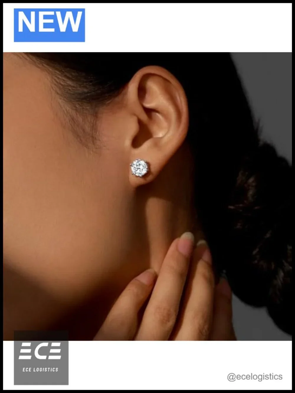 Diamond Heart Pendant Necklace Moissanite Stud Earrings Jewelry Gift Set 3